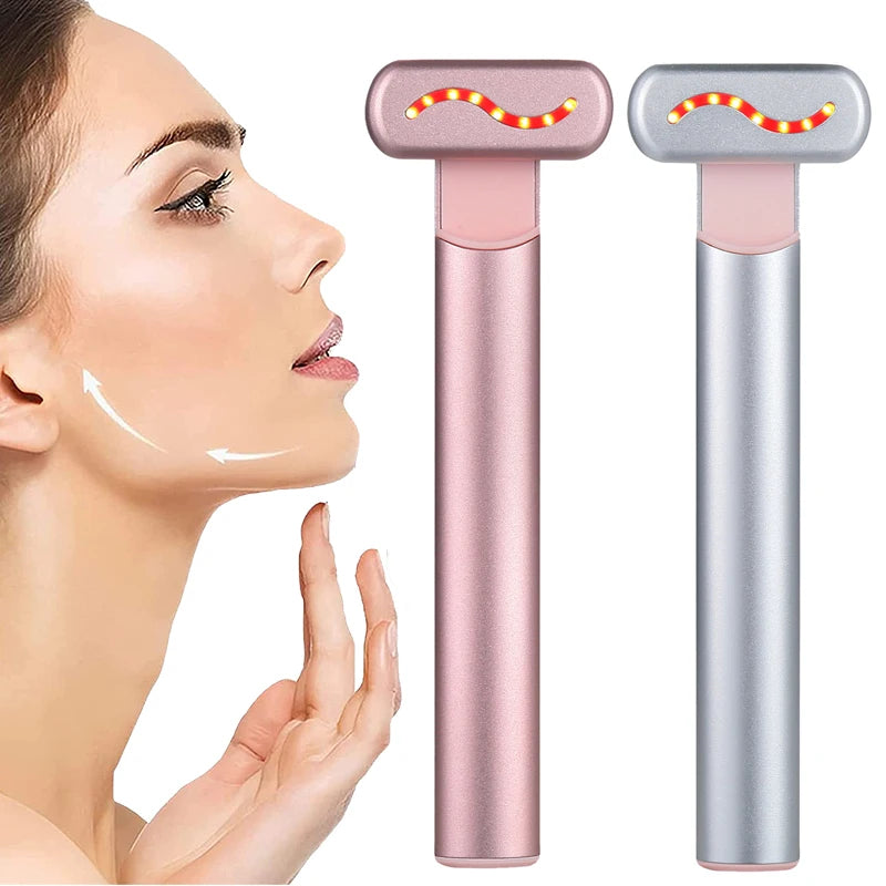 Baguette lumière rouge 4-en-1 or rose et argent